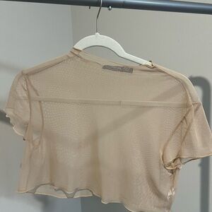 Sheer Beige Crop Top